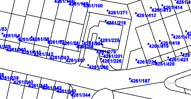 Parcela st. 4261/279 v KÚ Smíchov, Katastrální mapa