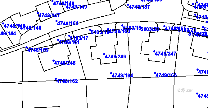 Parcela st. 4748/246 v KÚ Smíchov, Katastrální mapa