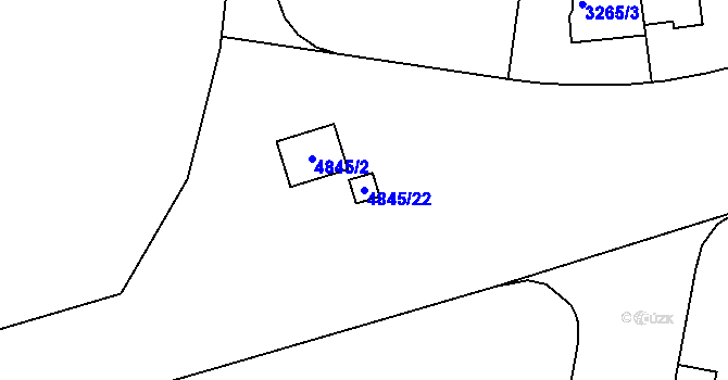 Parcela st. 4845/22 v KÚ Smíchov, Katastrální mapa