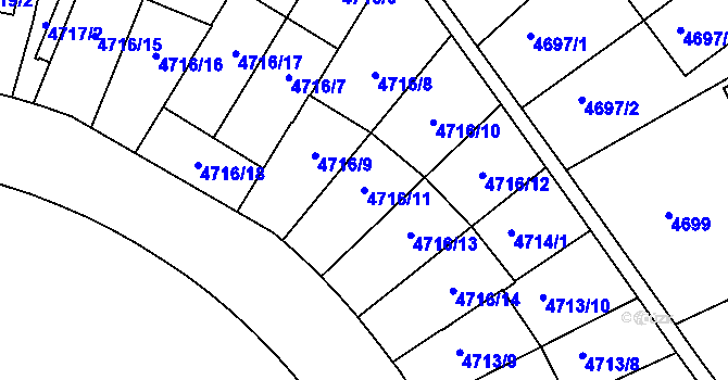 Parcela st. 4716/11 v KÚ Smíchov, Katastrální mapa