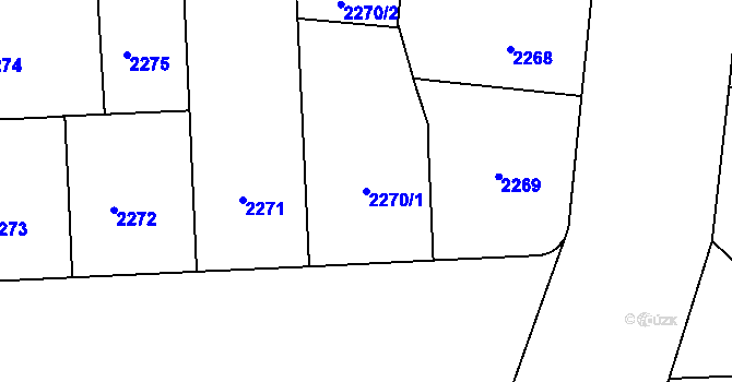 Parcela st. 2270/1 v KÚ Smíchov, Katastrální mapa