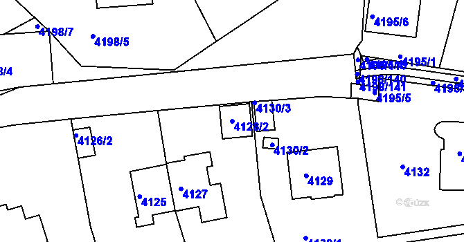 Parcela st. 4128/2 v KÚ Smíchov, Katastrální mapa