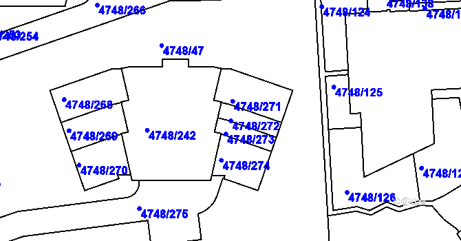 Parcela st. 4748/272 v KÚ Smíchov, Katastrální mapa
