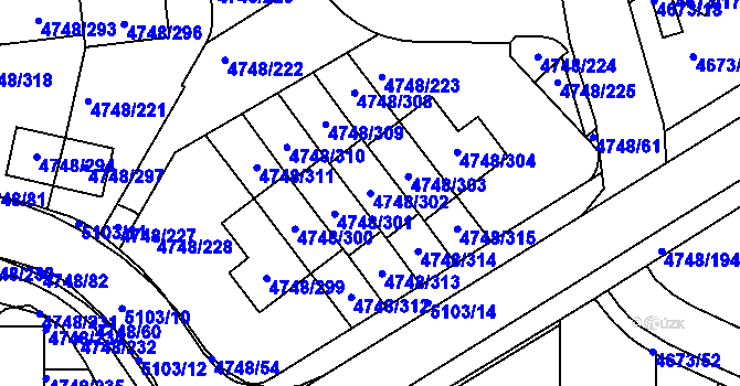 Parcela st. 4748/302 v KÚ Smíchov, Katastrální mapa
