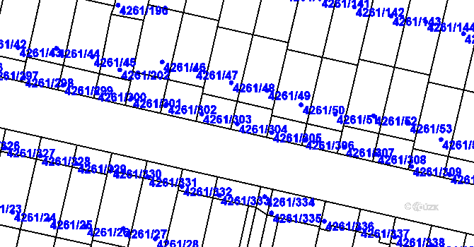 Parcela st. 4261/304 v KÚ Smíchov, Katastrální mapa