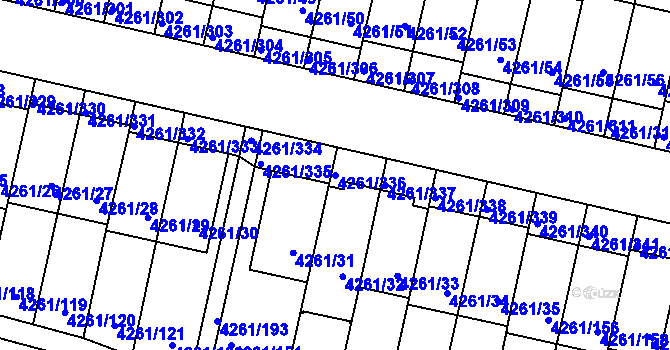 Parcela st. 4261/336 v KÚ Smíchov, Katastrální mapa