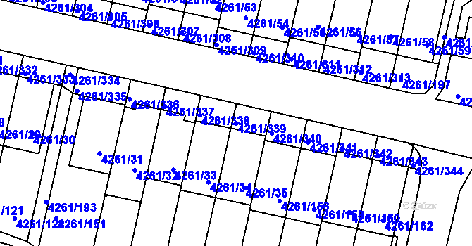 Parcela st. 4261/339 v KÚ Smíchov, Katastrální mapa