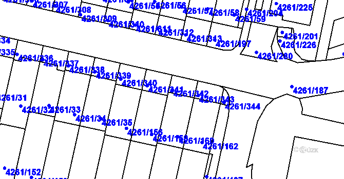 Parcela st. 4261/342 v KÚ Smíchov, Katastrální mapa