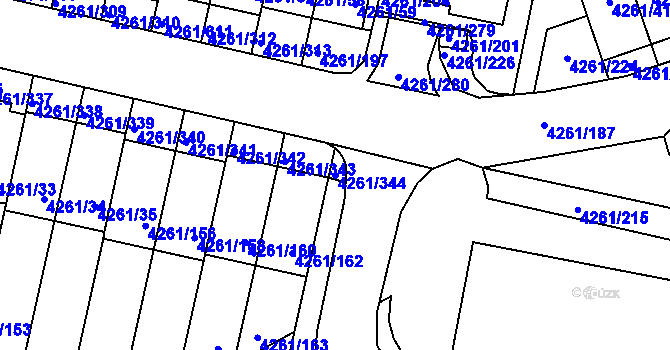 Parcela st. 4261/344 v KÚ Smíchov, Katastrální mapa
