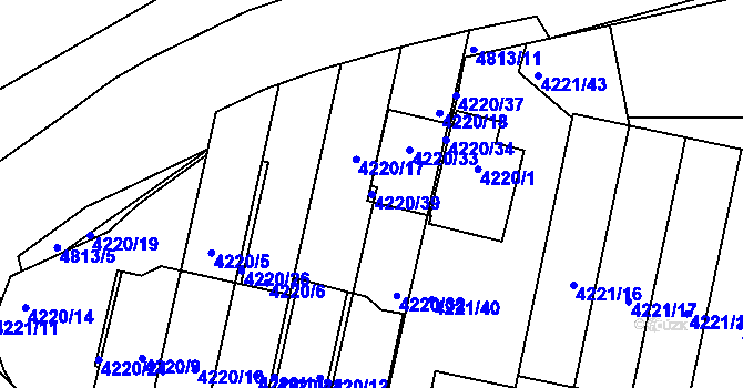 Parcela st. 4220/39 v KÚ Smíchov, Katastrální mapa