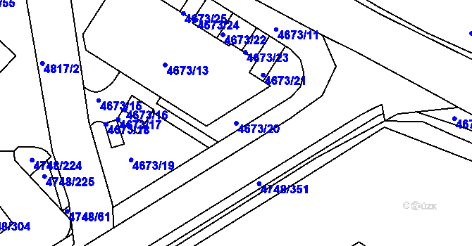 Parcela st. 4673/20 v KÚ Smíchov, Katastrální mapa
