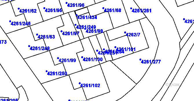 Parcela st. 4261/251 v KÚ Smíchov, Katastrální mapa