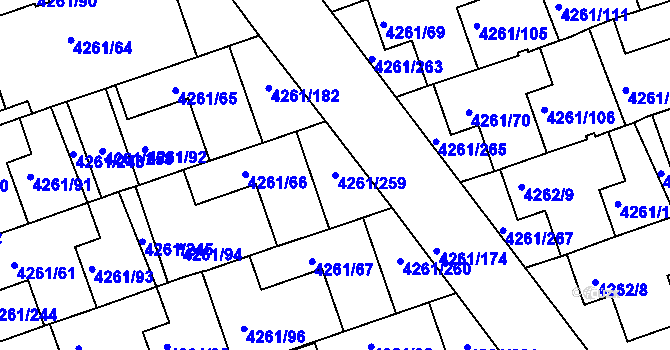 Parcela st. 4261/259 v KÚ Smíchov, Katastrální mapa