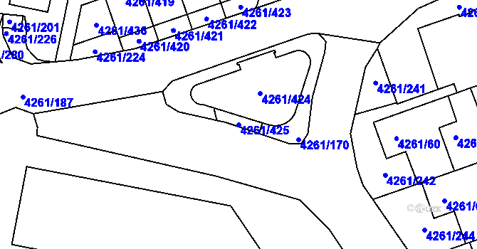 Parcela st. 4261/425 v KÚ Smíchov, Katastrální mapa