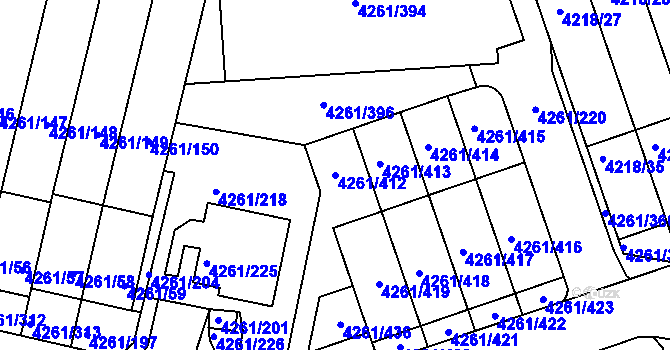 Parcela st. 4261/412 v KÚ Smíchov, Katastrální mapa