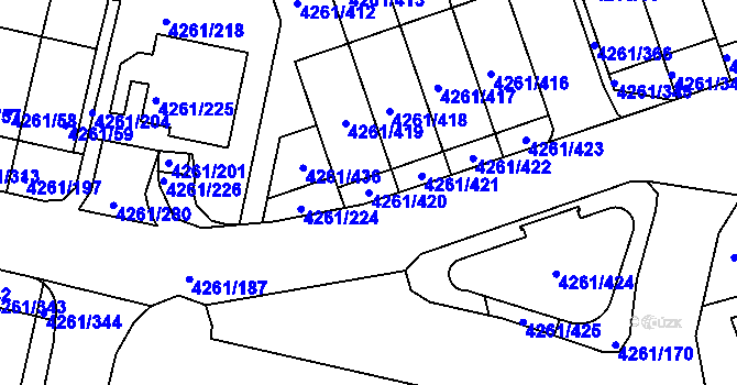 Parcela st. 4261/420 v KÚ Smíchov, Katastrální mapa
