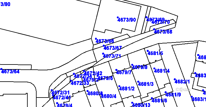 Parcela st. 4673/71 v KÚ Smíchov, Katastrální mapa