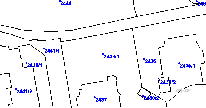 Parcela st. 2438/1 v KÚ Smíchov, Katastrální mapa