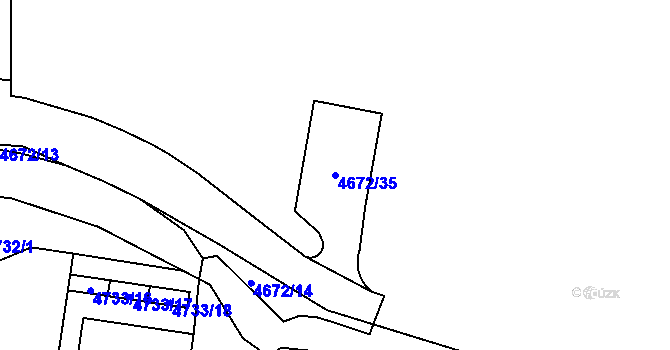 Parcela st. 4672/35 v KÚ Smíchov, Katastrální mapa