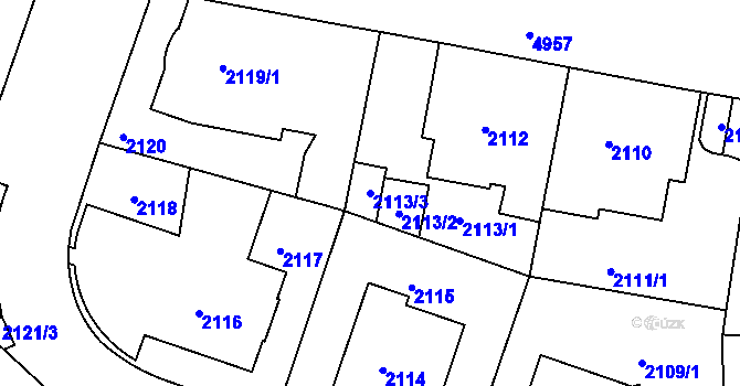 Parcela st. 2113/3 v KÚ Smíchov, Katastrální mapa