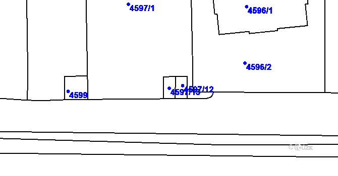 Parcela st. 4597/13 v KÚ Smíchov, Katastrální mapa