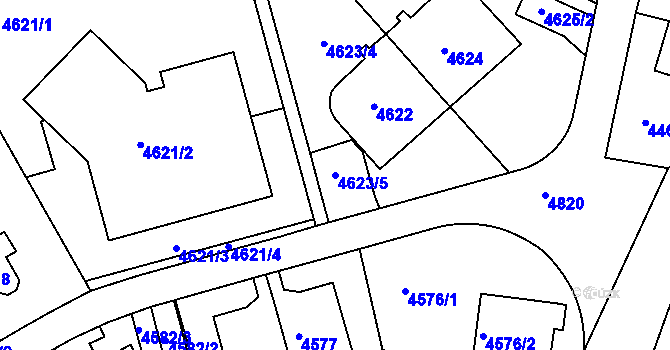 Parcela st. 4623/5 v KÚ Smíchov, Katastrální mapa