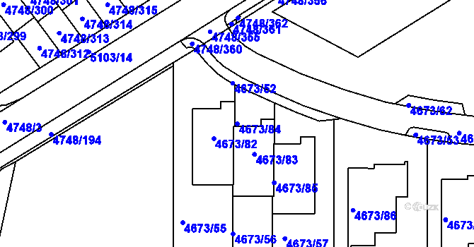 Parcela st. 4673/84 v KÚ Smíchov, Katastrální mapa