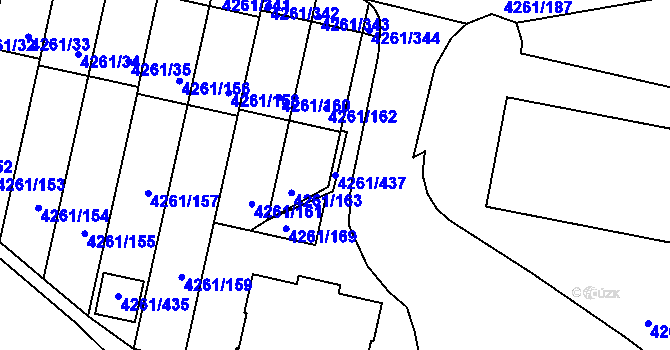 Parcela st. 4261/437 v KÚ Smíchov, Katastrální mapa