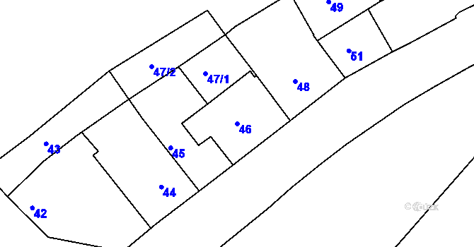 Parcela st. 46 v KÚ Malá Chuchle, Katastrální mapa