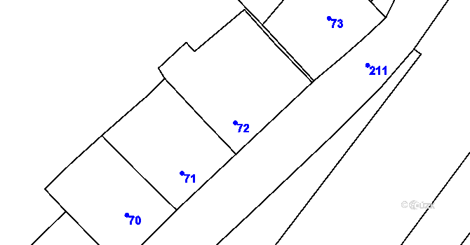 Parcela st. 72 v KÚ Malá Chuchle, Katastrální mapa
