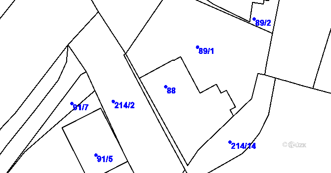Parcela st. 88 v KÚ Malá Chuchle, Katastrální mapa