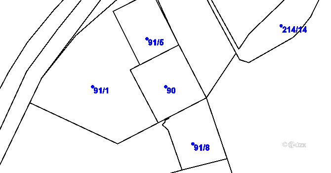 Parcela st. 90 v KÚ Malá Chuchle, Katastrální mapa