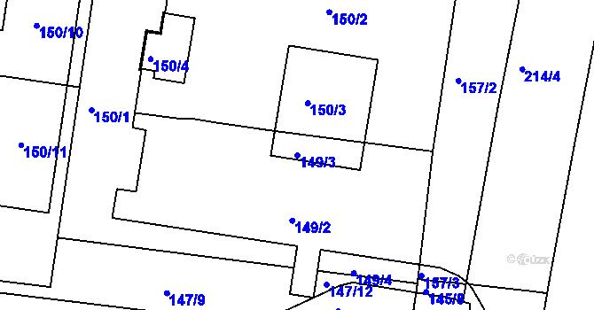 Parcela st. 149/3 v KÚ Malá Chuchle, Katastrální mapa