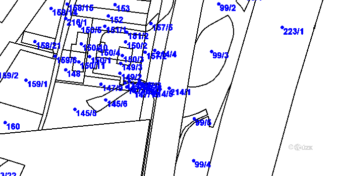 Parcela st. 214/1 v KÚ Malá Chuchle, Katastrální mapa