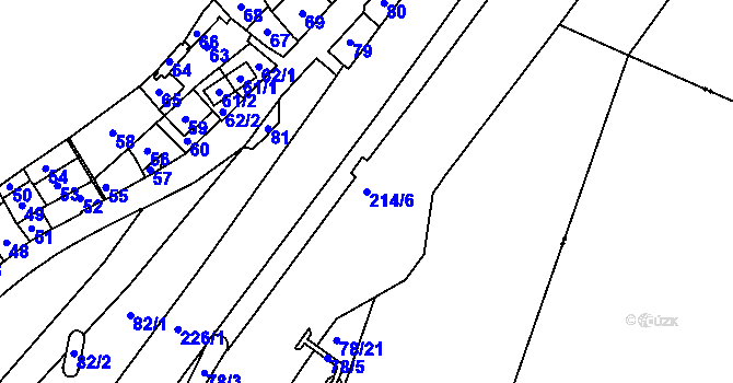 Parcela st. 214/6 v KÚ Malá Chuchle, Katastrální mapa