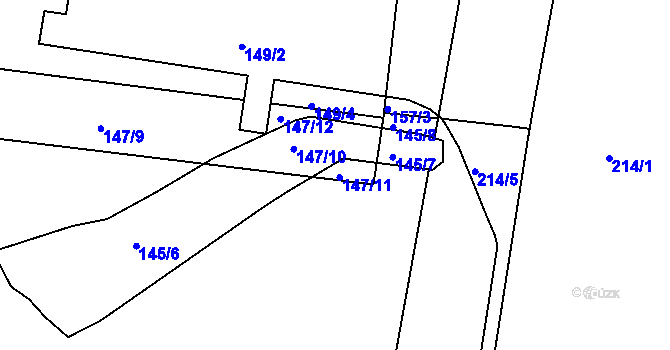 Parcela st. 147/11 v KÚ Malá Chuchle, Katastrální mapa