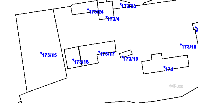 Parcela st. 173/17 v KÚ Malá Chuchle, Katastrální mapa