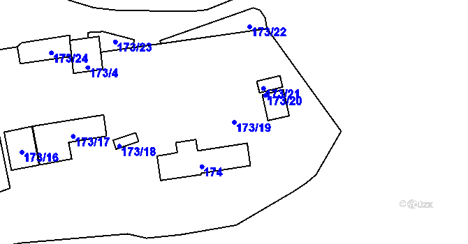 Parcela st. 173/19 v KÚ Malá Chuchle, Katastrální mapa