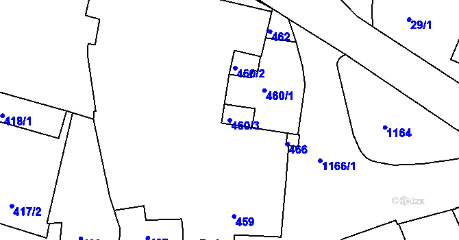 Parcela st. 460/3 v KÚ Velká Chuchle, Katastrální mapa