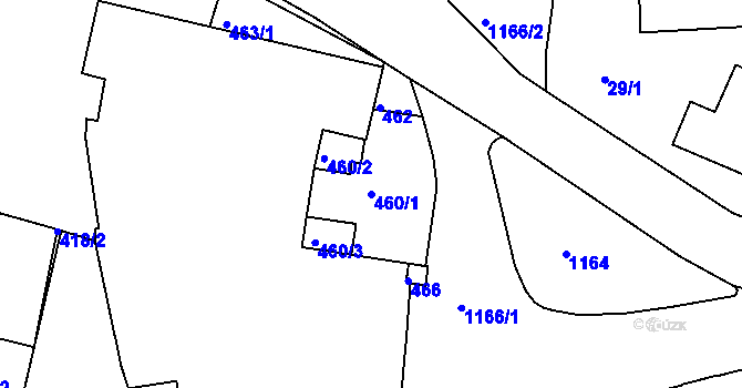 Parcela st. 460/1 v KÚ Velká Chuchle, Katastrální mapa