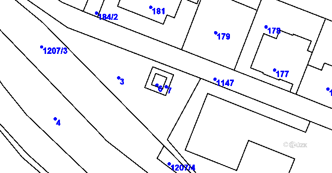 Parcela st. 7 v KÚ Velká Chuchle, Katastrální mapa