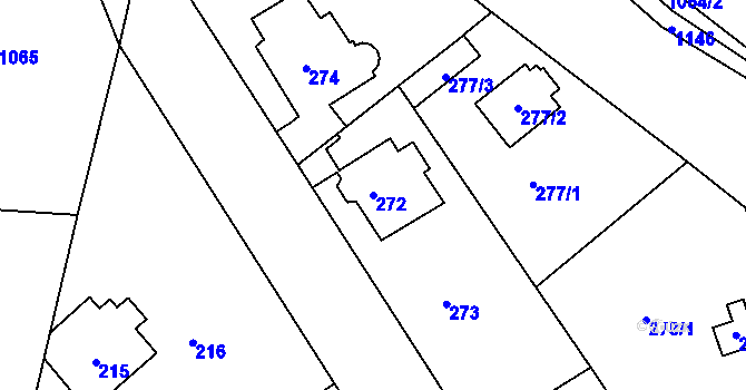 Parcela st. 272 v KÚ Velká Chuchle, Katastrální mapa