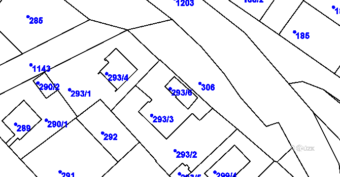 Parcela st. 293/6 v KÚ Velká Chuchle, Katastrální mapa