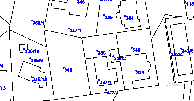 Parcela st. 338 v KÚ Velká Chuchle, Katastrální mapa