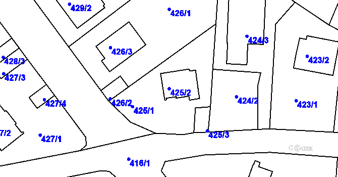 Parcela st. 425/2 v KÚ Velká Chuchle, Katastrální mapa