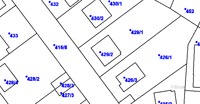 Parcela st. 429/2 v KÚ Velká Chuchle, Katastrální mapa