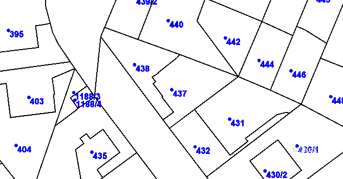 Parcela st. 437 v KÚ Velká Chuchle, Katastrální mapa