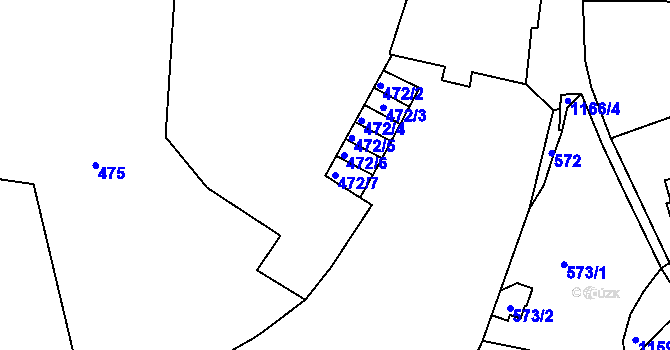 Parcela st. 472/7 v KÚ Velká Chuchle, Katastrální mapa