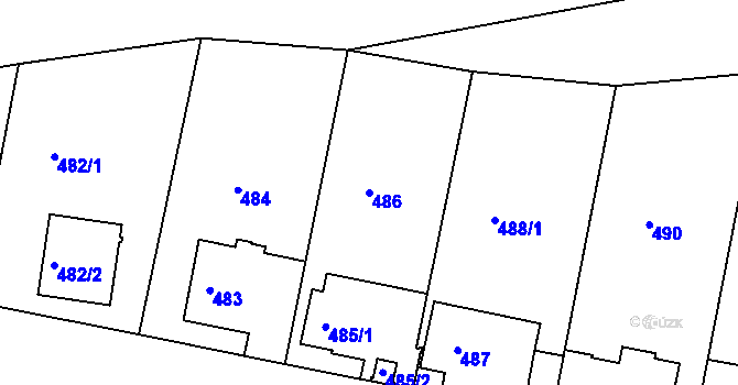 Parcela st. 486 v KÚ Velká Chuchle, Katastrální mapa