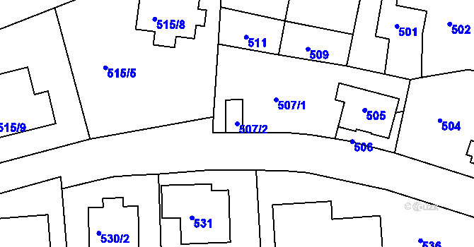 Parcela st. 507/2 v KÚ Velká Chuchle, Katastrální mapa